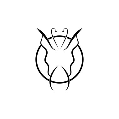 Kelebek kavramsal basit logo tasarım şablonu Vektör çizimi