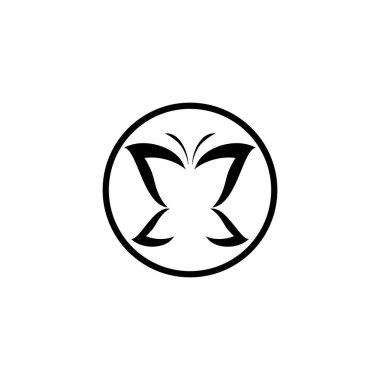 Kelebek kavramsal basit logo tasarım şablonu Vektör çizimi