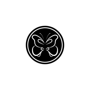 Kelebek kavramsal basit logo tasarım şablonu Vektör çizimi