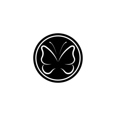 Kelebek kavramsal basit logo tasarım şablonu Vektör çizimi