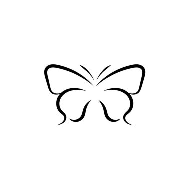 Kelebek kavramsal basit logo tasarım şablonu Vektör çizimi