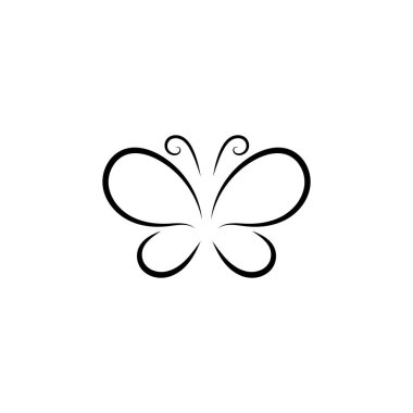 Kelebek kavramsal basit logo tasarım şablonu Vektör çizimi