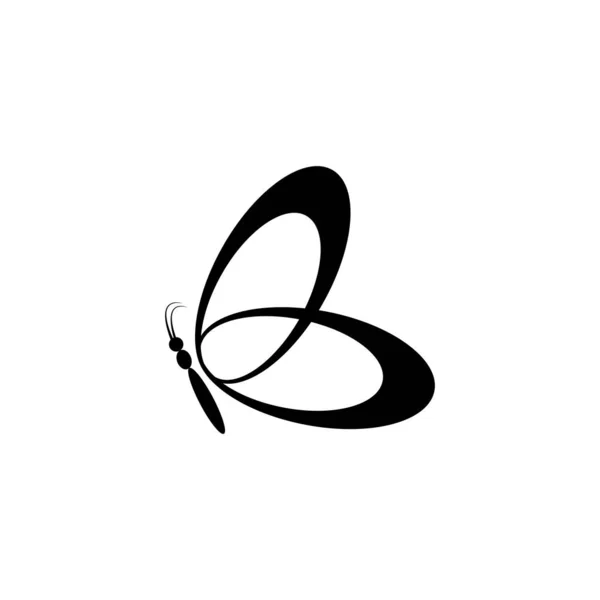 Motýlí Konceptuální Jednoduchá Šablona Návrhu Loga Vektorová Ilustrace — Stockový vektor