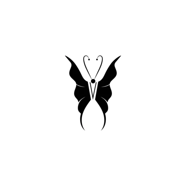 Borboleta Conceitual Simples Modelo Design Logotipo Ilustração Vetorial — Vetor de Stock