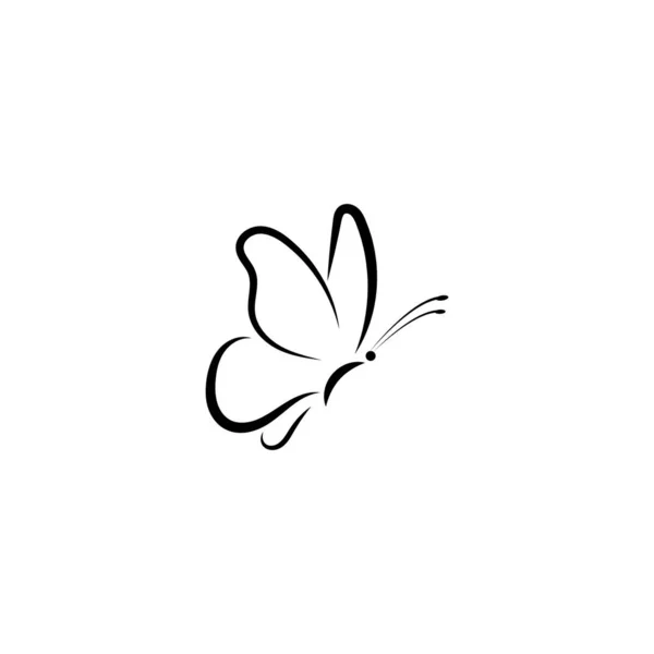 Mariposa Conceptual Simple Plantilla Diseño Logotipo Ilustración Vectorial — Vector de stock