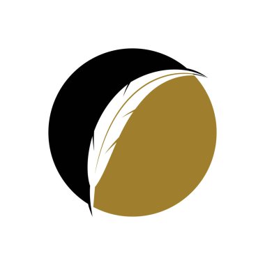 Tüy kalem yazma işareti logo şablonu uygulama simgeleri