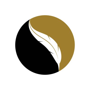 Tüy kalem yazma işareti logo şablonu uygulama simgeleri