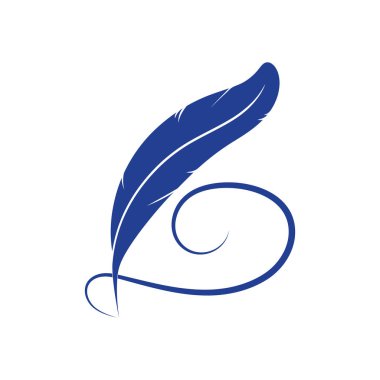 Tüy kalem yazma işareti logo şablonu uygulama simgeleri