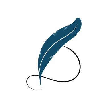 Tüy kalem yazma işareti logo şablonu uygulama simgeleri