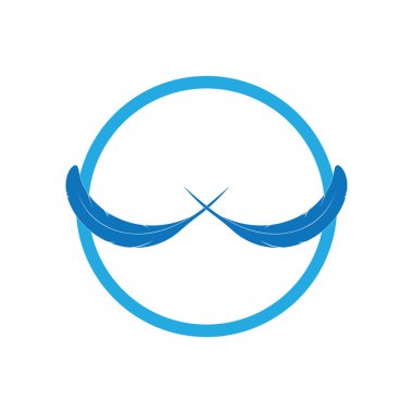 Tüy kalem yazma işareti logo şablonu uygulama simgeleri