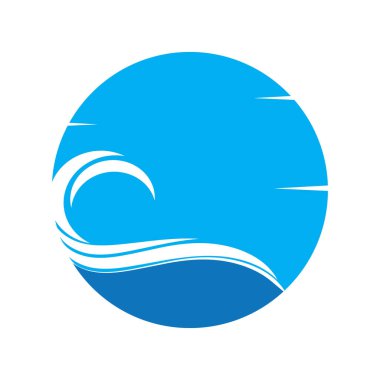 Su Dalgası sembolü ve simge logo şablonu vektörü