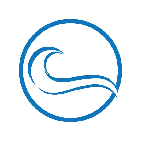 Dalgası Sembolü Simge Logo Şablonu Vektörü — Stok Vektör