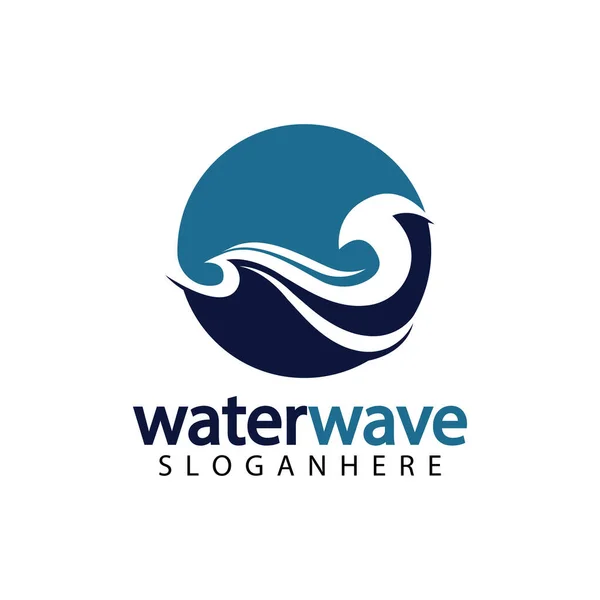 Water Wave Logo Design Template — Stock Vector