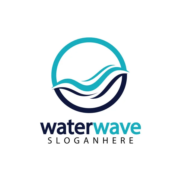 Water Wave Logo Design Template — Stock Vector