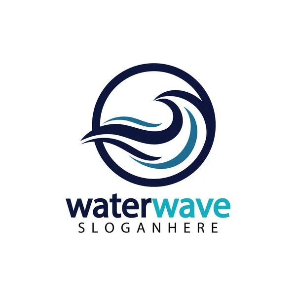 Water Wave Logo Design Template — Stock Vector