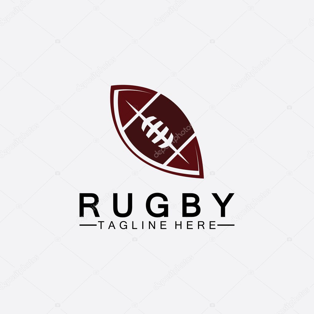 Rugby Ball American Football Icon Vector Logo Template