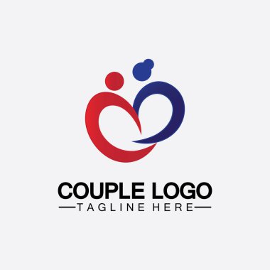 Aşk çifti vektör logo sembolü olan insanlar. Bu ayrıca evli çifti, karı-kocayı, gelini ve damadı, yatılı eşleri, aşıkları, romantik çifti, çifti temsil eder.