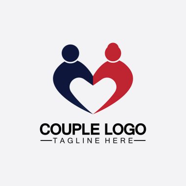Aşk çifti vektör logo sembolü olan insanlar. Bu ayrıca evli çifti, karı-kocayı, gelini ve damadı, yatılı eşleri, aşıkları, romantik çifti, çifti temsil eder.