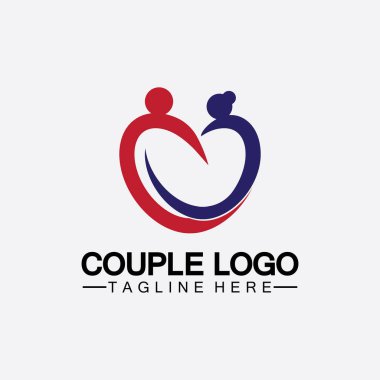 Aşk çifti vektör logo sembolü olan insanlar. Bu ayrıca evli çifti, karı-kocayı, gelini ve damadı, yatılı eşleri, aşıkları, romantik çifti, çifti temsil eder.