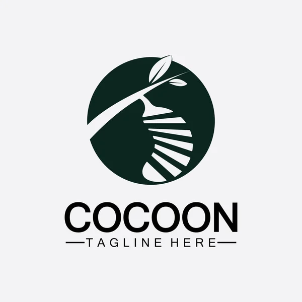 Cocon Logo Vector Illustratie Ontwerp Template — Stockvector