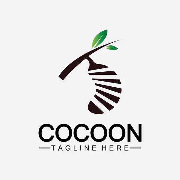 Cocon Logo Vector Illustratie Ontwerp Template — Stockvector