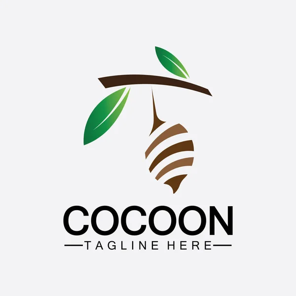 Cocon Logo Vector Illustratie Ontwerp Template — Stockvector