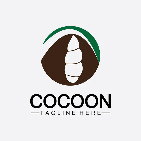 Cocon Logo Vector Illustratie Ontwerp Template — Stockvector