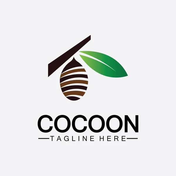 Cocon Logo Vector Illustratie Ontwerp Template — Stockvector