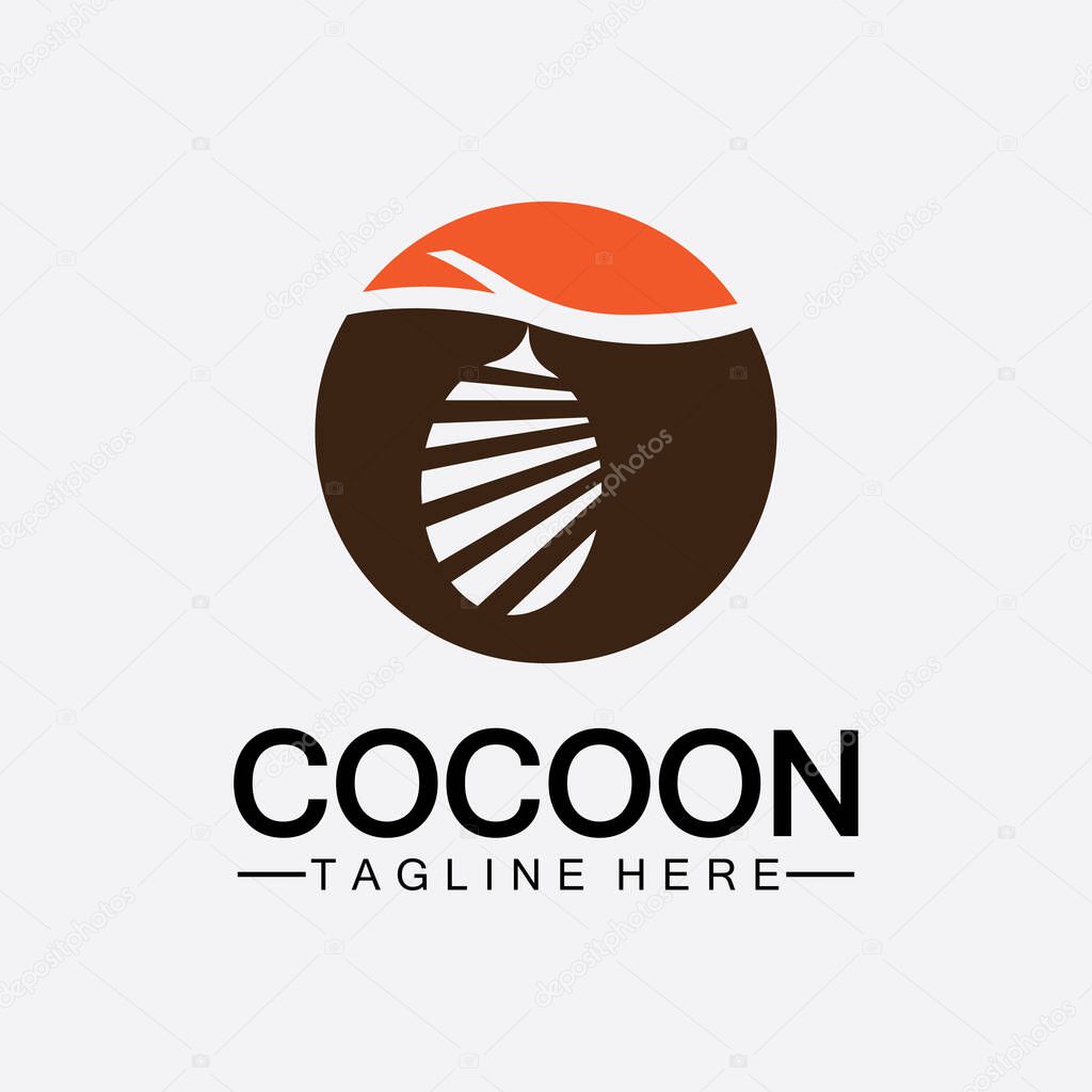 Cocoon logo vector illustration design template