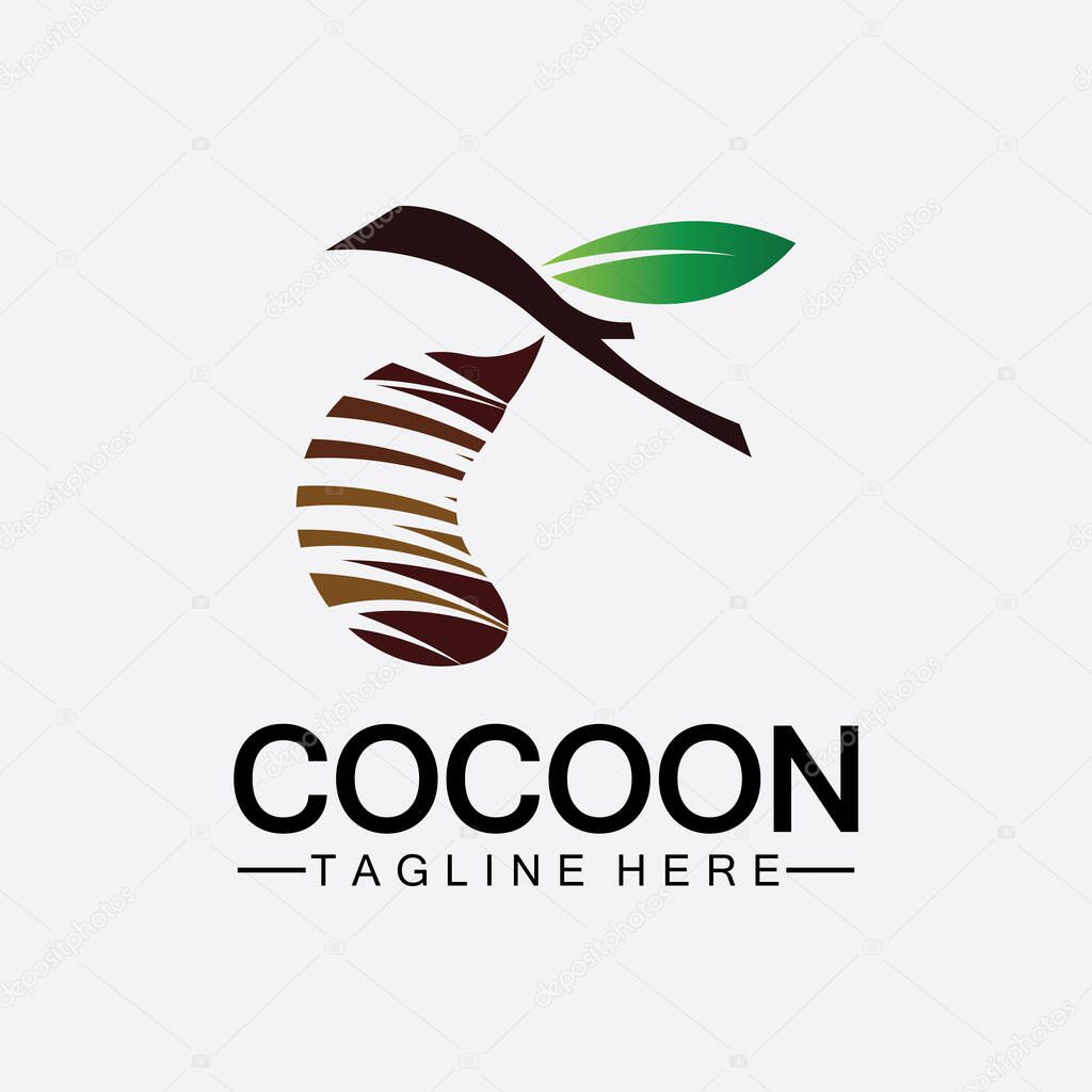 Cocoon logo vector illustration design template