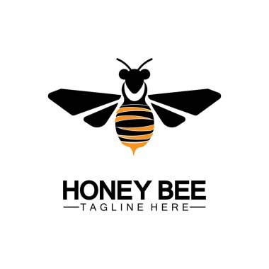 Arı balı logo vektör simgesi çizim şablonu