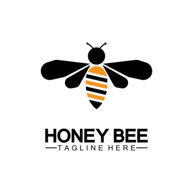 Arı balı logo vektör simgesi çizim şablonu