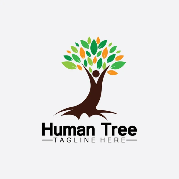 People Tree Vector Logo Template Illustration Design — Stock Vector