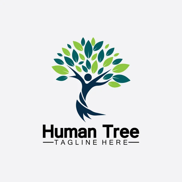 People Tree Vector Logo Şablonu Çizim Tasarımı