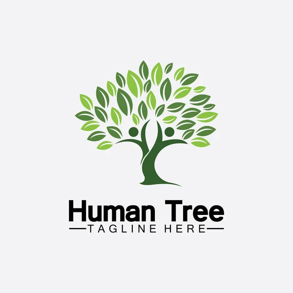 People Tree Vector Logo Şablonu Çizim Tasarımı