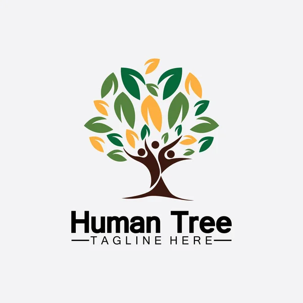 People Tree Vector Logo Şablonu Çizim Tasarımı
