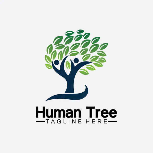 People Tree Vector Logo Şablonu Çizim Tasarımı