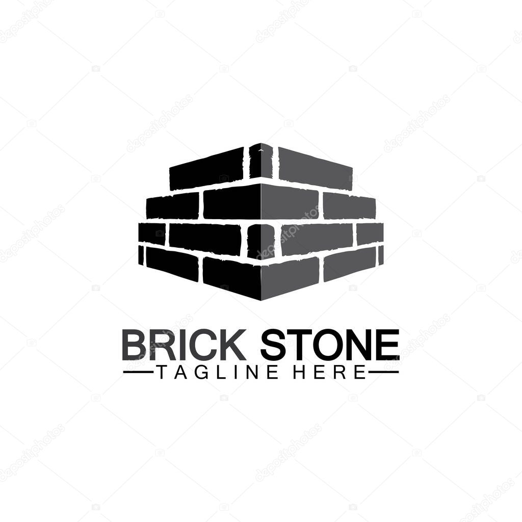 Brick stone logo vector icon illustration design  template