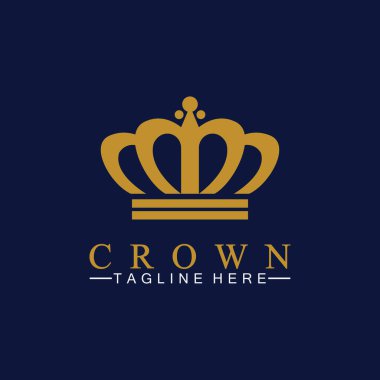 Crown Logo Şablonu vektör çizimi
