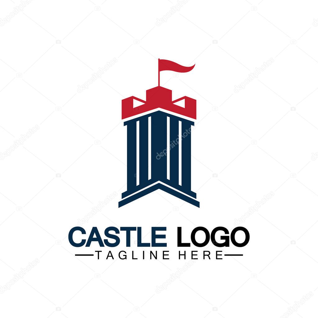 Castle Logo symbol vector illustration design template