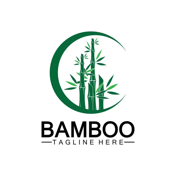 Bamboe Logo Sjabloon Vector Pictogram Illustratie Ontwerp — Stockvector