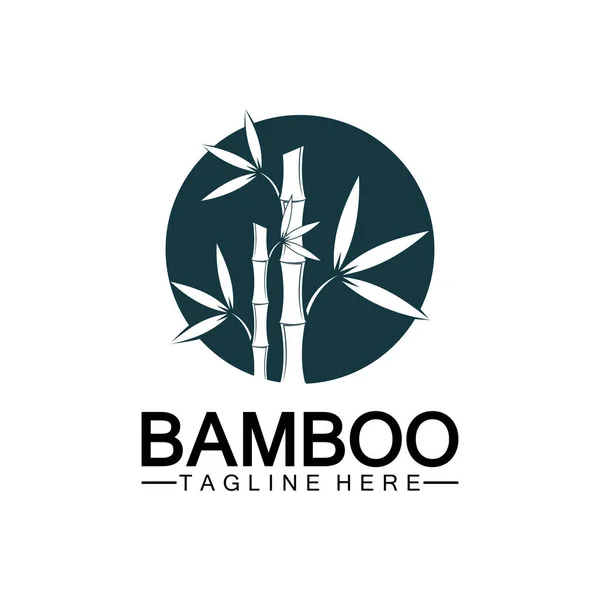 Bamboe Logo Sjabloon Vector Pictogram Illustratie Ontwerp — Stockvector