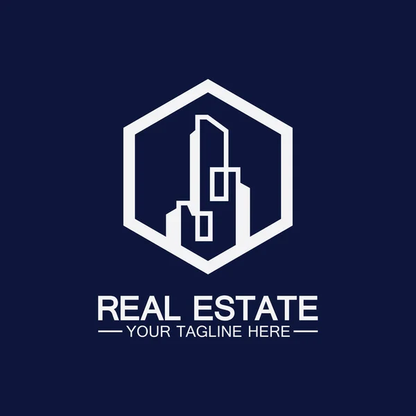 Real Estate Business Logo Vector Illustration Design — Stock Vector