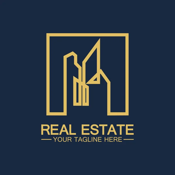 Real Estate Business Logo Vector Illustration Design — Stock Vector