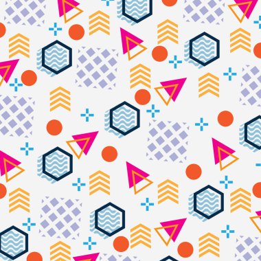 Memphis arka planı soyut renkli geometrik şekilli, pankart satışı, duvar kağıdı, broşür, dergi kapağı, poster, Etc için kullanılabilir.