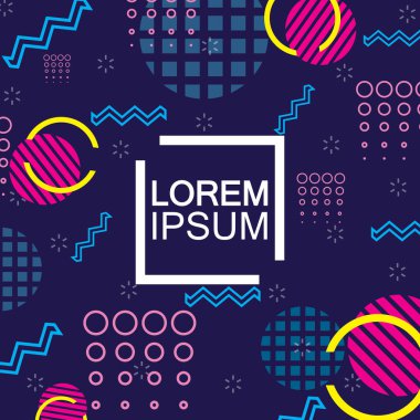 Memphis arka planı soyut renkli geometrik şekilli, pankart satışı, duvar kağıdı, broşür, dergi kapağı, poster, Etc için kullanılabilir.