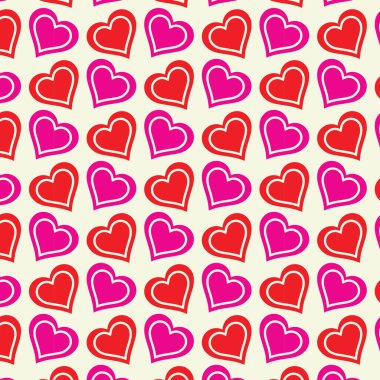Valentine ve Heart Pürüzsüz Arkaplan, Kalp Düzeni Vektör Sanatı, Simgeler ve Grafikler