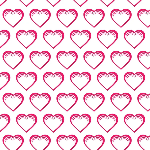 San Valentino Cuore Senza Soluzione Continuità Pattern Sfondo Cuore Pattern — Vettoriale Stock