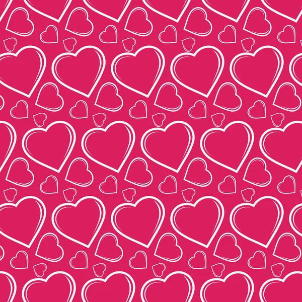 San Valentino Cuore Senza Soluzione Continuità Pattern Sfondo Cuore Pattern — Vettoriale Stock