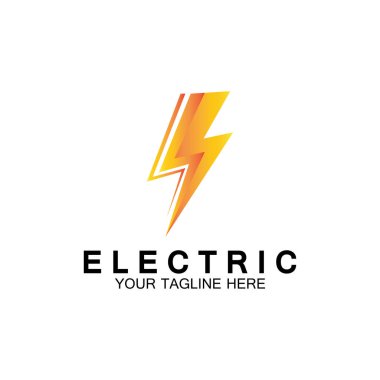 Şimşek şimşeği elektrik logosu tasarım şablonu